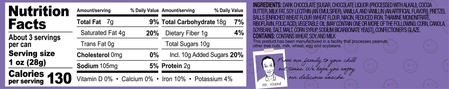 Chocolate Covered Pretzel Bites Nutrition Facts